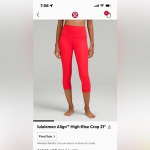Lululemon High Rise Yoga Leggings